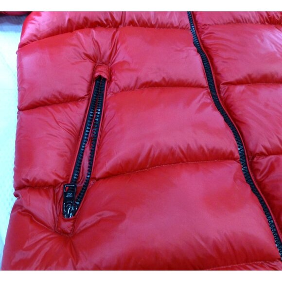 Calvin Klein Red Puffer Jacket Extreme Slim Fit Med Hood, Full Zip - Picture 7 of 16